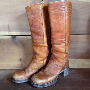 Vintage Frye Black Label 14L Campus Boots